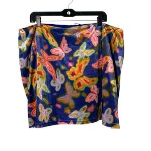 Dangerfield Women’s 20 Colorful Psychedelic Butterfly Print Soft Velour Skort